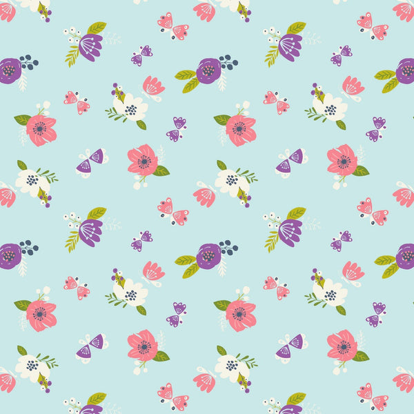 I Believe in Unicorns Flowers Aqua