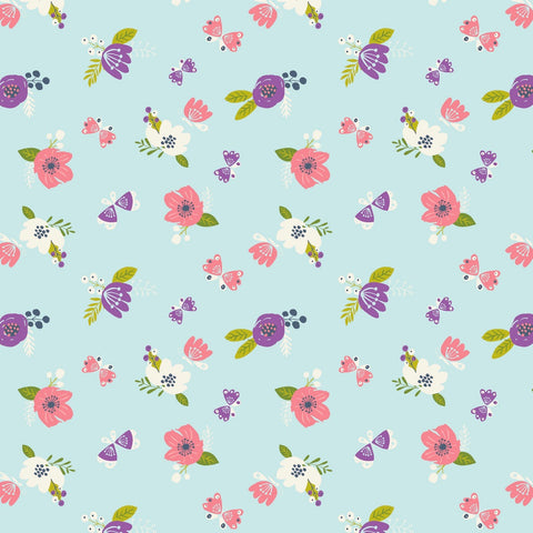 I Believe in Unicorns Flowers Aqua