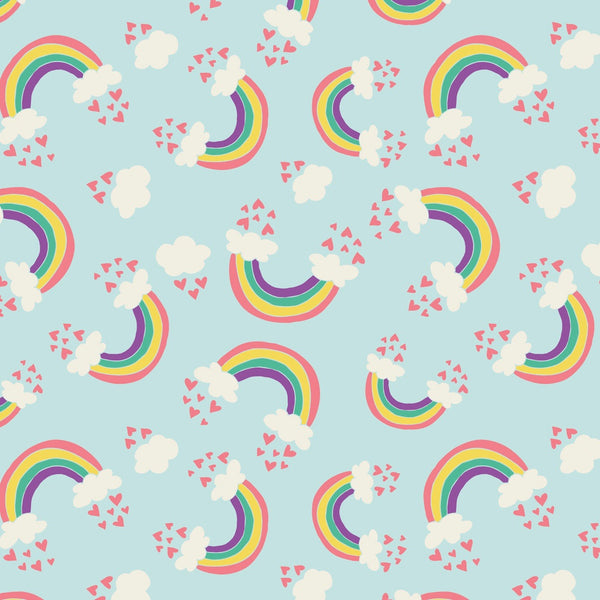 Rainbows & Hearts Aqua