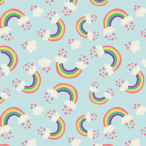Rainbows & Hearts Aqua