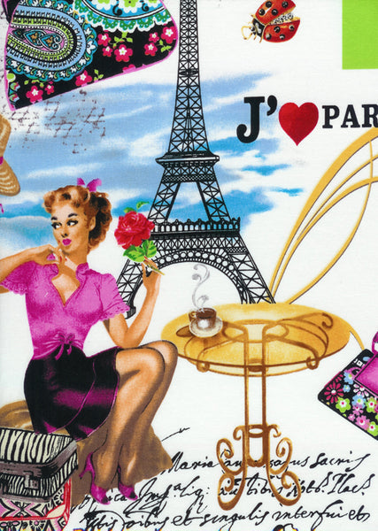 April in Paris in multi from the I Love Paris Collection by Timeless Treasures