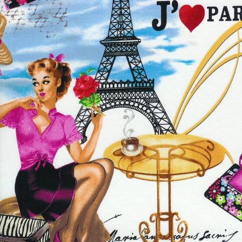 April in Paris in multi from the I Love Paris Collection by Timeless Treasures