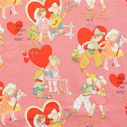 I'm Roping You'll Be Mine in Pink by Alexander Henry Fabrics