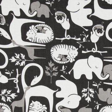 Imaginarium Jungle Animals in Gray and White by Camelot Cottons
