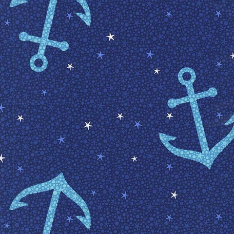 Into the Deep Starfish Anchors in Midnight by Patty Sloniger for Michael Miller Fabrics