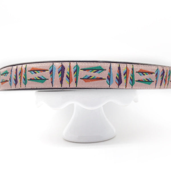 Jacquard Ribbon Pink Arrow Feathers by Anna Maria Horner