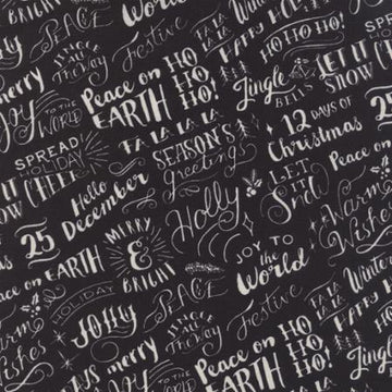 Juniper Berry Christmas Good Cheer on Black by Basic Gray for Moda Fabrics
