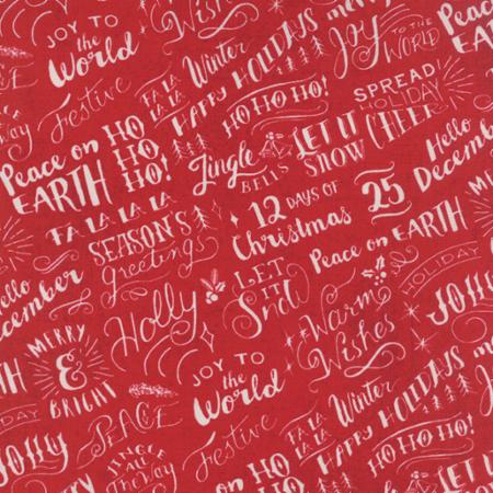 Juniper Berry Christmas Good Cheer on Red by BasicGrey for Moda Fabrics