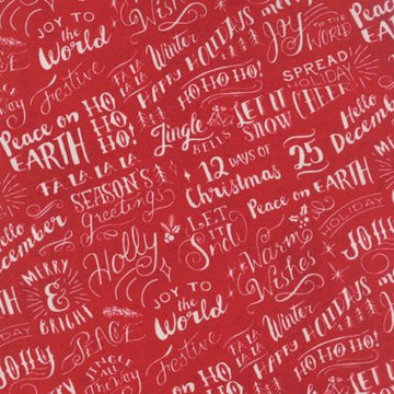 Juniper Berry Christmas Good Cheer on Red by BasicGrey for Moda Fabrics
