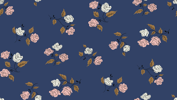 Steno Pool Roses in Midnight by Kimberly Kight K3065-001