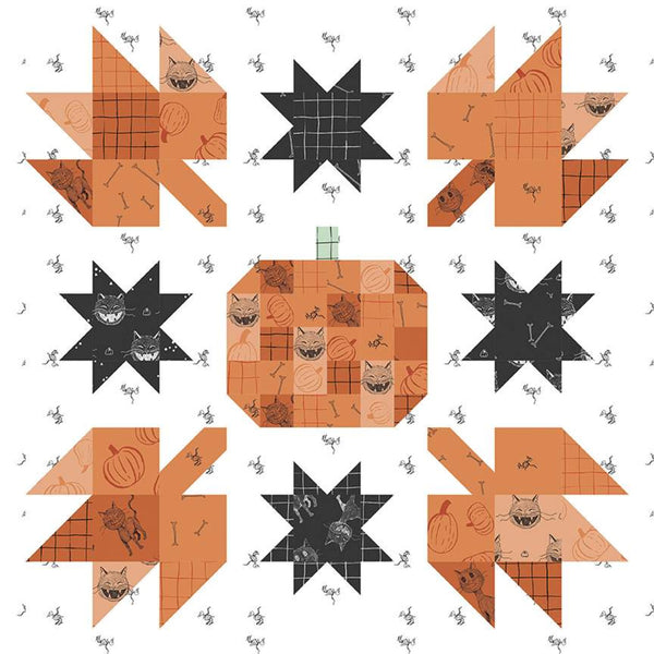 Scaredy Cat Pumpkin Mini Quilt Kit by Amanda Niederhauser KITPumpkin-Mini