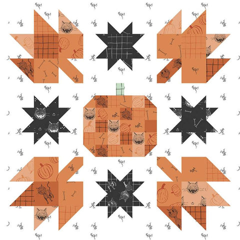 Scaredy Cat Pumpkin Mini Quilt Kit by Amanda Niederhauser KITPumpkin-Mini