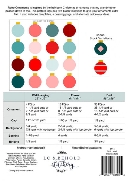 Retro Ornaments quilt pattern by Brittany Lloyd
