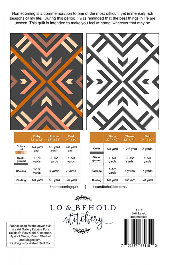 Homecoming quilt pattern by Brittany Lloyd