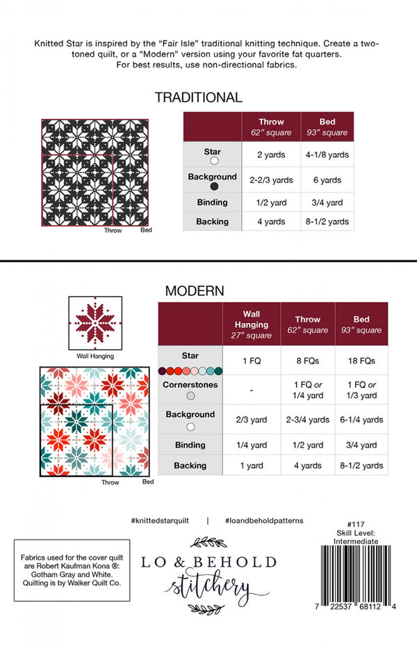Knitted Star quilt pattern by Brittany Lloyd