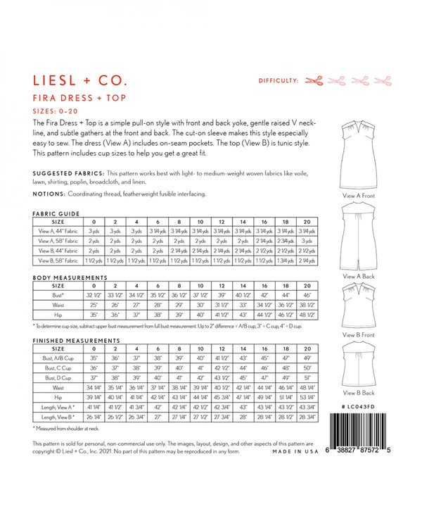 Fira Dress + Top Sewing Patterns