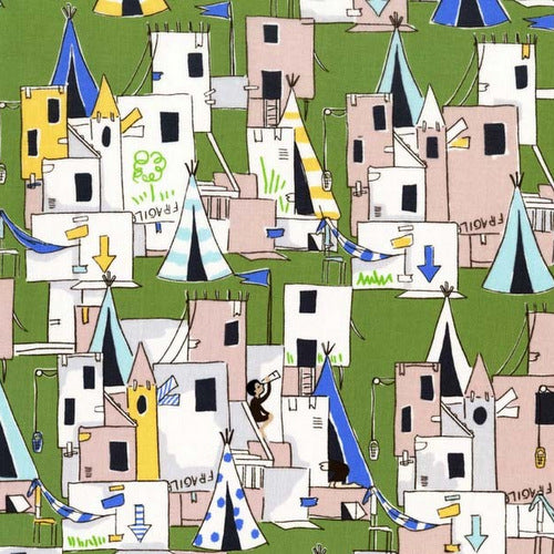 Lets Pretend Best Fort Ever in Green by Sarah Jane for Michael Miller Fabrics