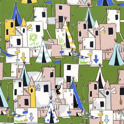 Lets Pretend Best Fort Ever in Green by Sarah Jane for Michael Miller Fabrics