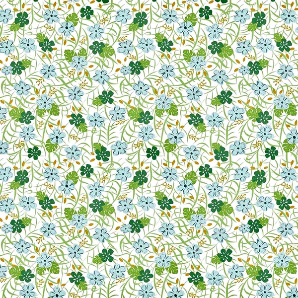 Let's Be Mermaids Floral in White Sparkle by Melissa Mortenson SC7612-WHITE