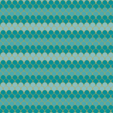Let's Be Mermaids Scallops Teal Sparkle