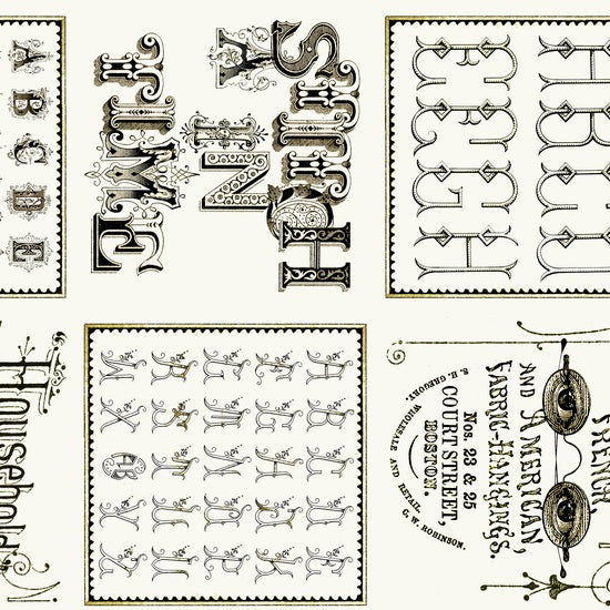 Letter Stitch 23" Patch Panel by Janet Wecker Frisch for Quilting Treasures
