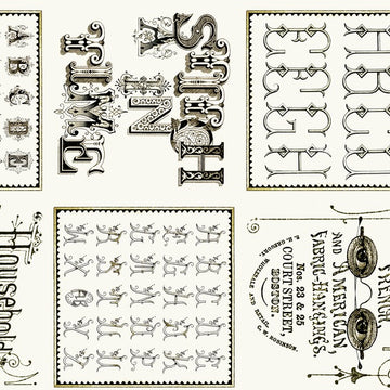Letter Stitch 23" Patch Panel by Janet Wecker Frisch for Quilting Treasures