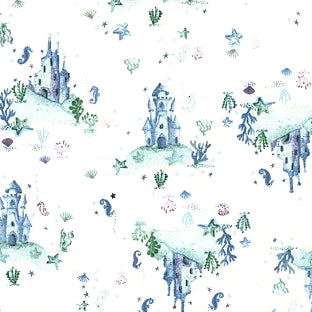 Life Aquatic Water Castle in Multi by Dear Stella Fabrics