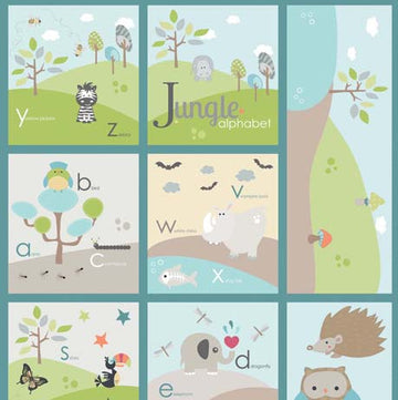 Life in the Jungle Panel on Blue by Riley Blake Fabrics