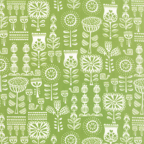 Lil Red Grandmas Wallpaper in Leaf by Stacy Iset Hsu for Moda Fabrics
