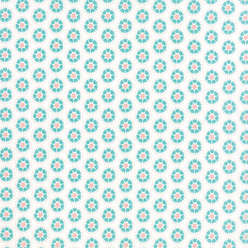 Lil Red Spinning Tulip in Turquoise Cloud by Stacy Iset Hsu for Moda Fabrics