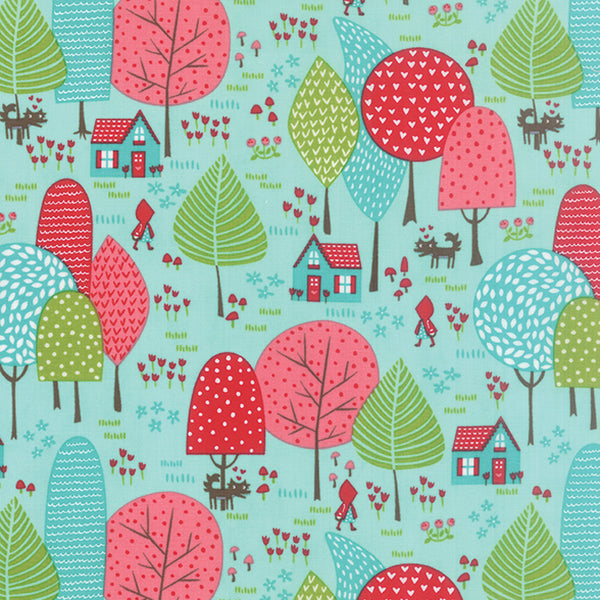 Lil Red To Grandmothers House in Aqua by Stacy Iset Hsu for Moda Fabrics