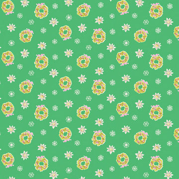Little Joys Wreath on Green by Penny Rose Fabrics