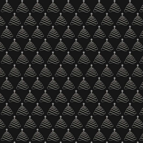 Lost and Found Christmas Trees on Black by Riley Blake Designs