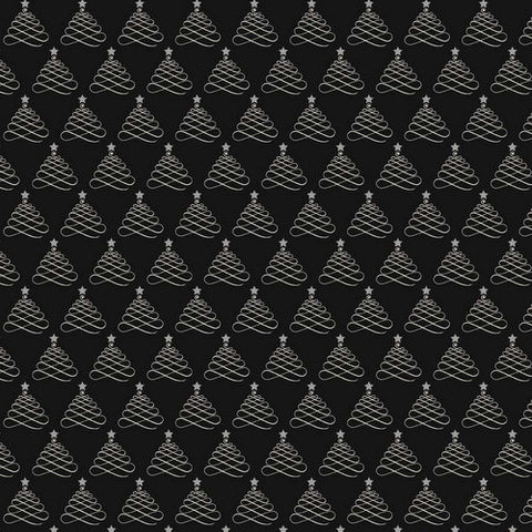 Lost and Found Christmas Trees on Black by Riley Blake Designs