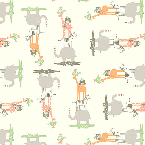 Lullaby Baby Animals on Cream by Anthology Fabrics