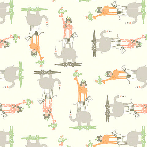 Lullaby Baby Animals on Cream by Anthology Fabrics