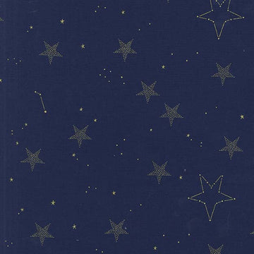 Magic Lucky Stars in Navy with Cotton Metallic by Sarah Jane for Michael Miller Fabrics