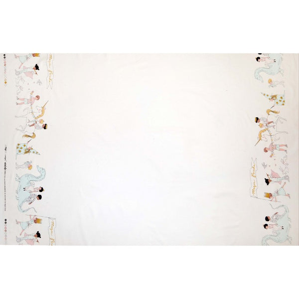 Magic Magical Parade Double Border with Cotton Metallic in White by Sarah Jane for Michael Miller Fabrics