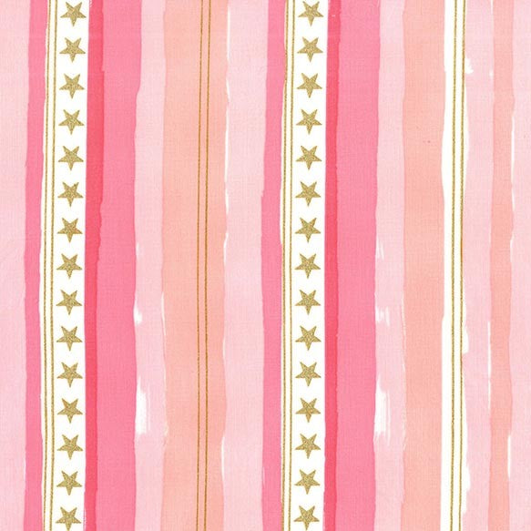 Magic Stars and Stripes in Pink with Cotton Metallic by Sarah Jane for Michael Miller Fabrics