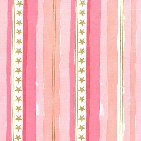 Magic Stars and Stripes in Pink with Cotton Metallic by Sarah Jane for Michael Miller Fabrics