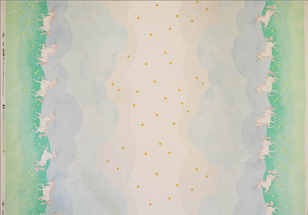 Magic Unicorn Parade Double Border with Cotton Metallic by Sarah Jane for Michael Miller Fabrics