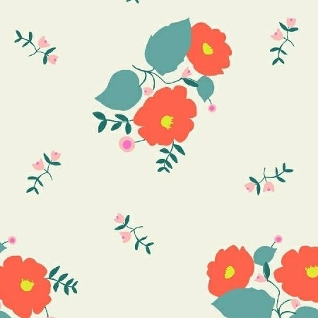 Maribel Large Floral on Cream by Annabel Wrigley for Windham Fabrics