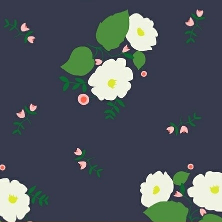 Maribel Large Floral on Navy by Annabel Wrigley for Windham Fabrics