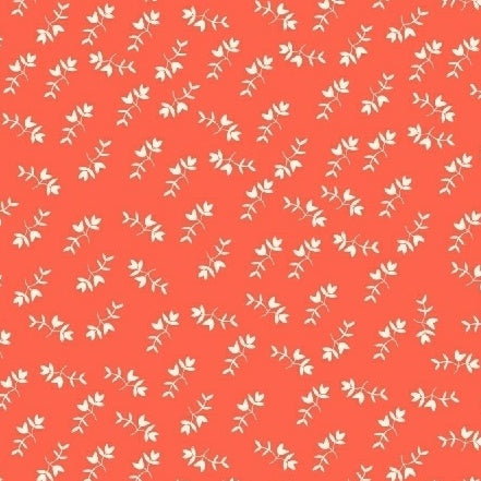 Maribel Mono Floral in Coral by Annabel Wrigley for Windham Fabrics