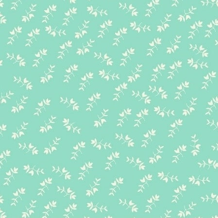 Maribel Mono Floral in Turquoise by Annabel Wrigley for Windham Fabrics
