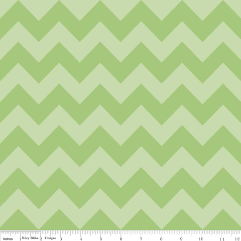 Medium Chevron Tonal Green by Riley Blake Designs