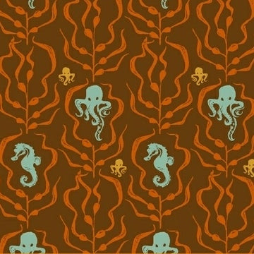 Mendocino Kelp Forest on Brown by Heather Ross for Windham Fabrics