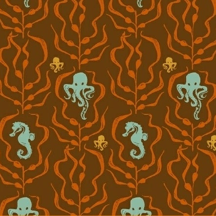 Mendocino Kelp Forest on Brown by Heather Ross for Windham Fabrics