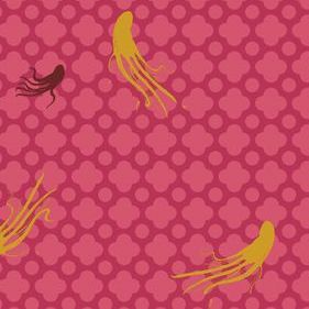 Mendocino Large Octopus on Dark Pink by Heather Ross for Windham Fabrics