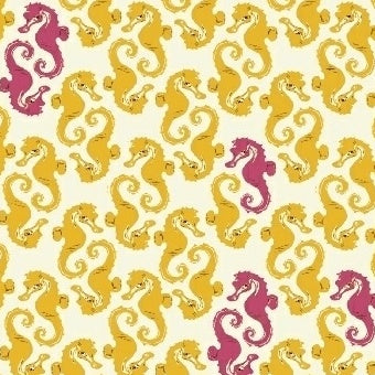 Mendocino Sea Horses in Yellow by Heather Ross for Windham Fabrics